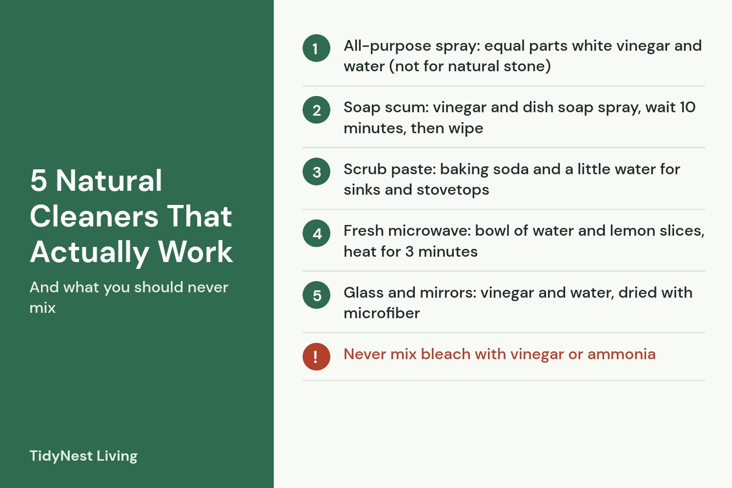 5 Natural Cleaning Recipes That Work (and What Never to Mix)