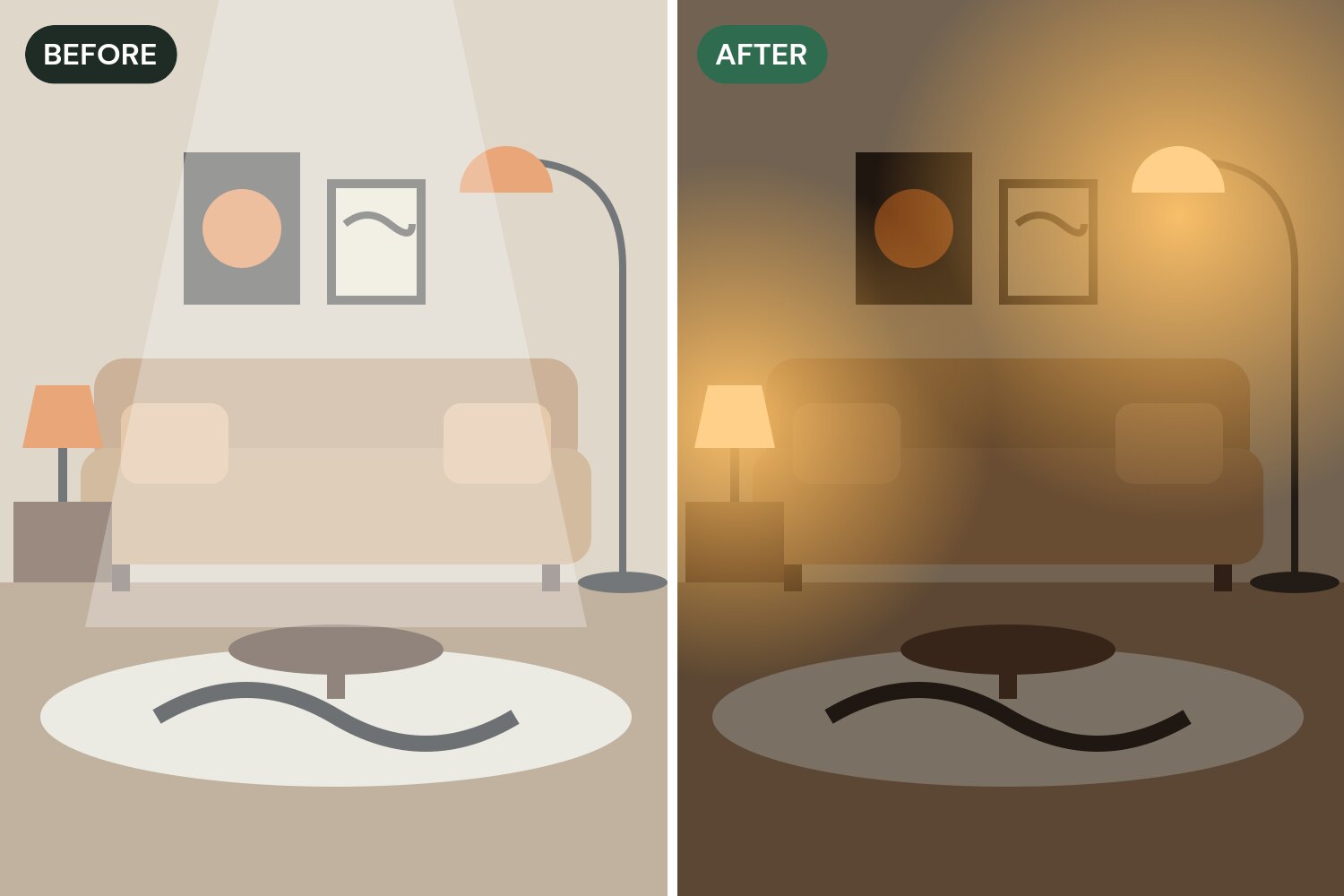 How to Create a Warm, Cozy Living Room With Lamp Lighting