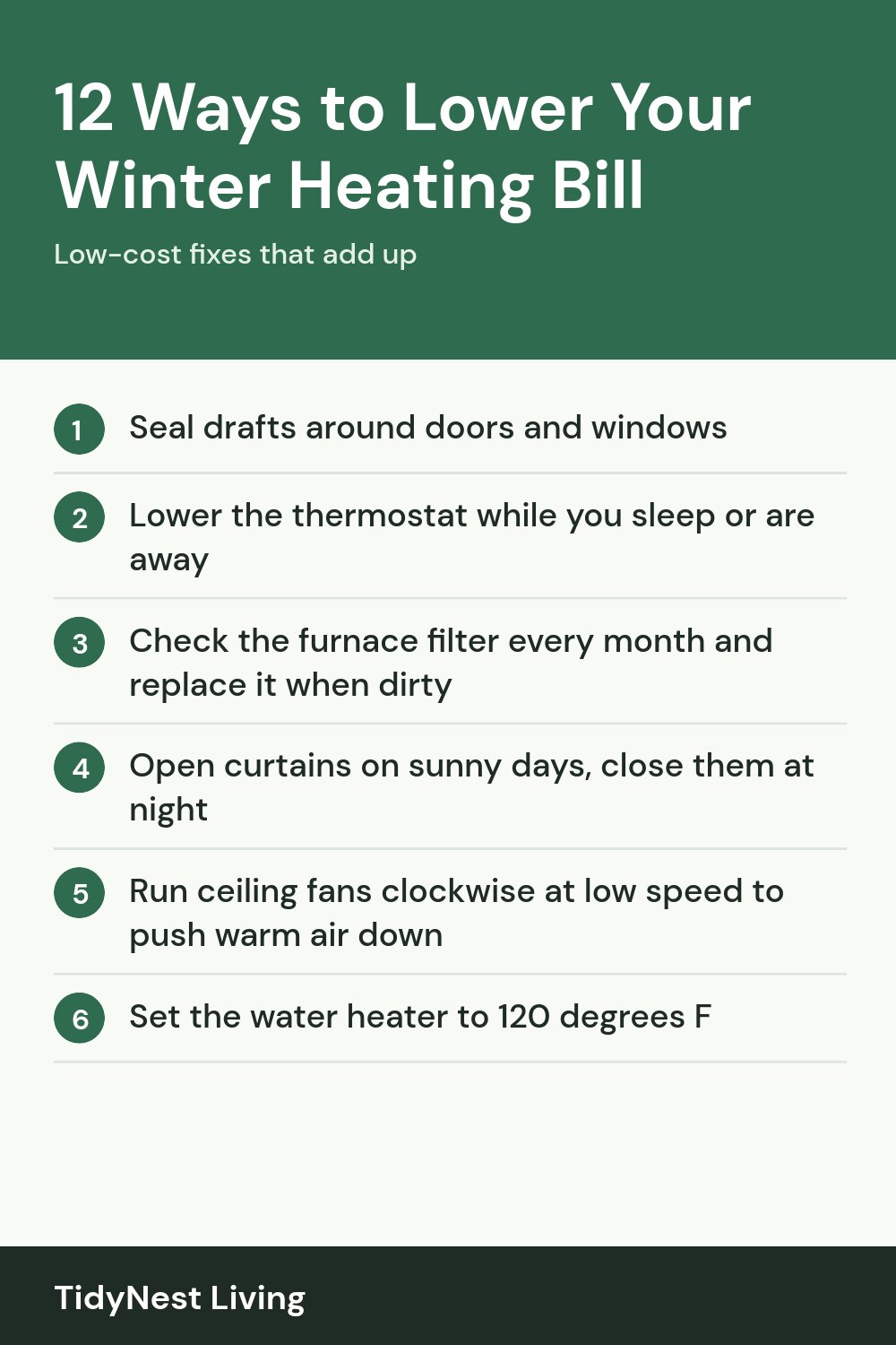 Illustrated checklist pin: Winter heating savings checklist